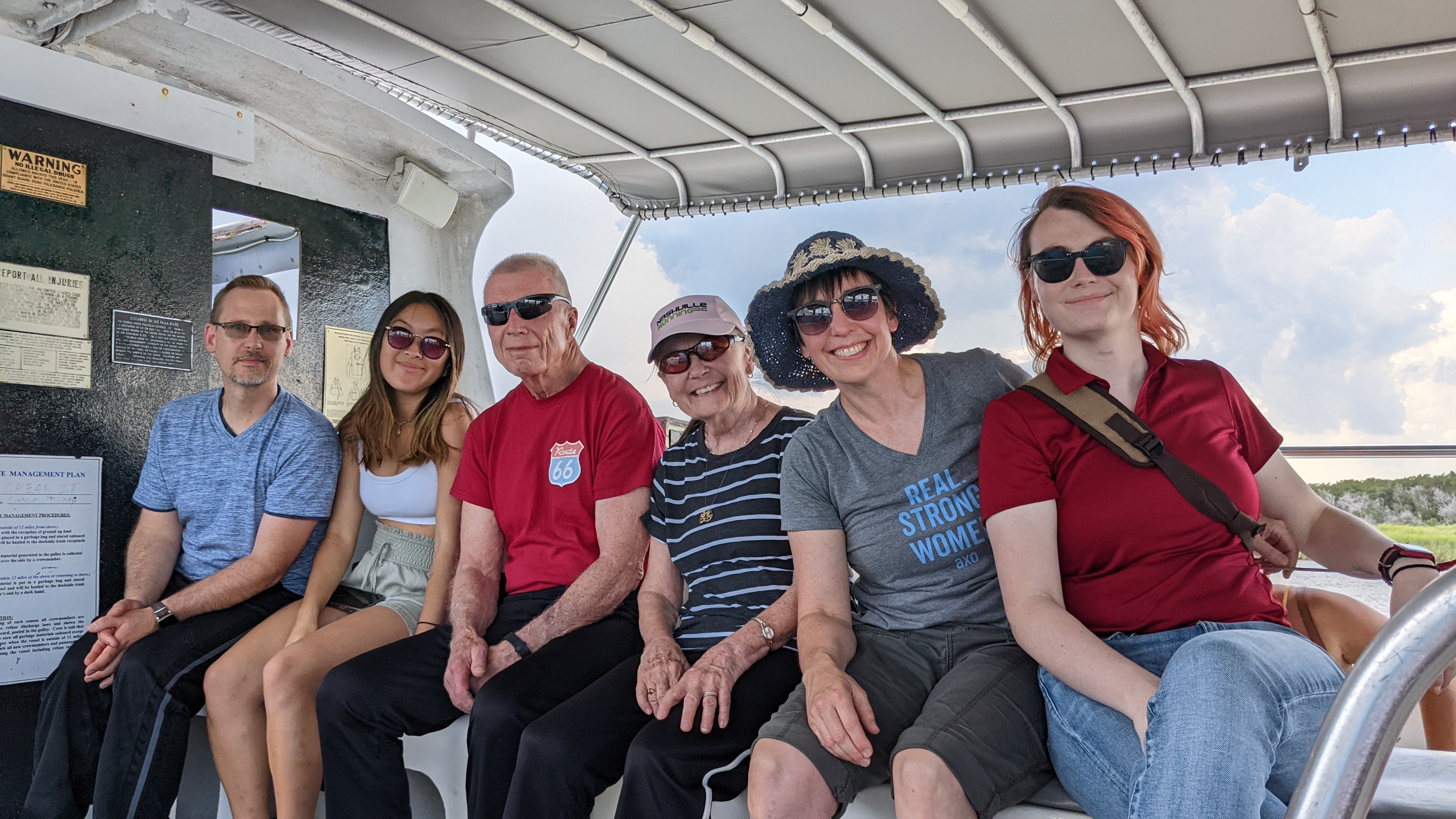 Sara Van Driest and family on a boat